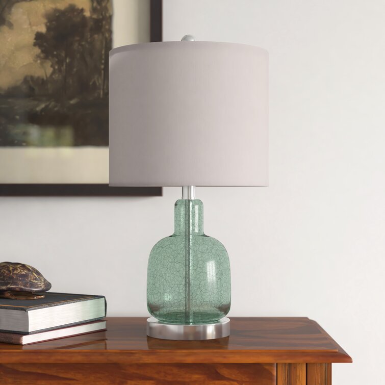 Green glass deals bedside lamp